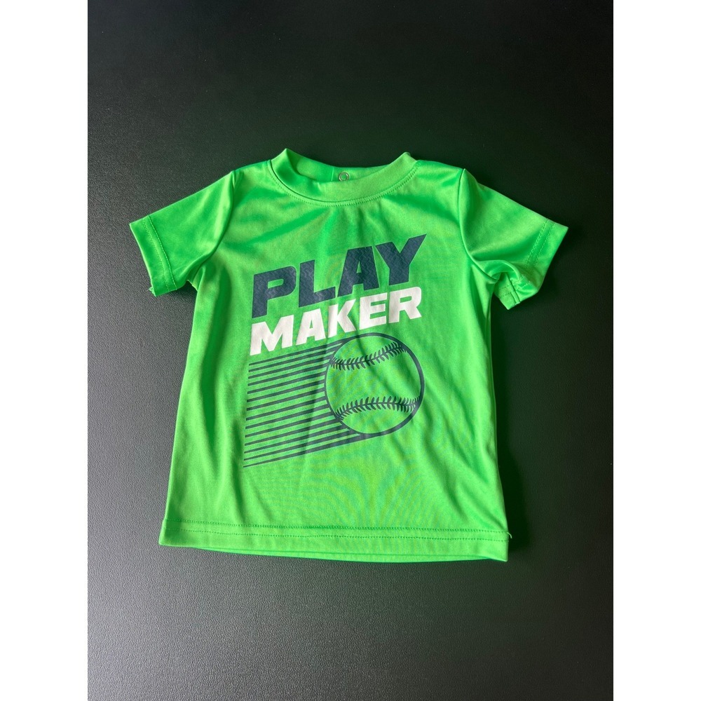 Koala Kids Neon Green Play Maker Baseball Graphic T-Shirt 3-6 Months Snap Back